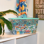 Transparent Storage Container Bins with Lid, Colorful Design Options (Pack of 4)