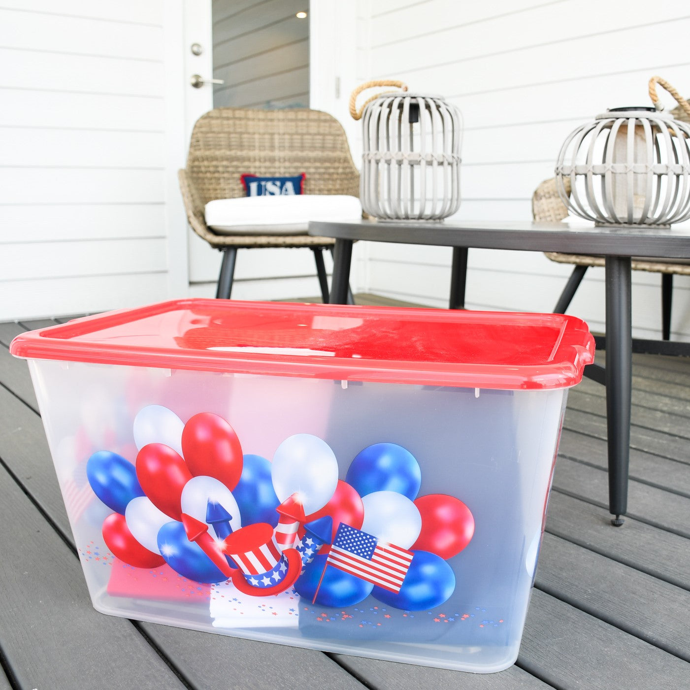 Transparent Storage Container Bins with Lid, Colorful Design Options (Pack of 4)