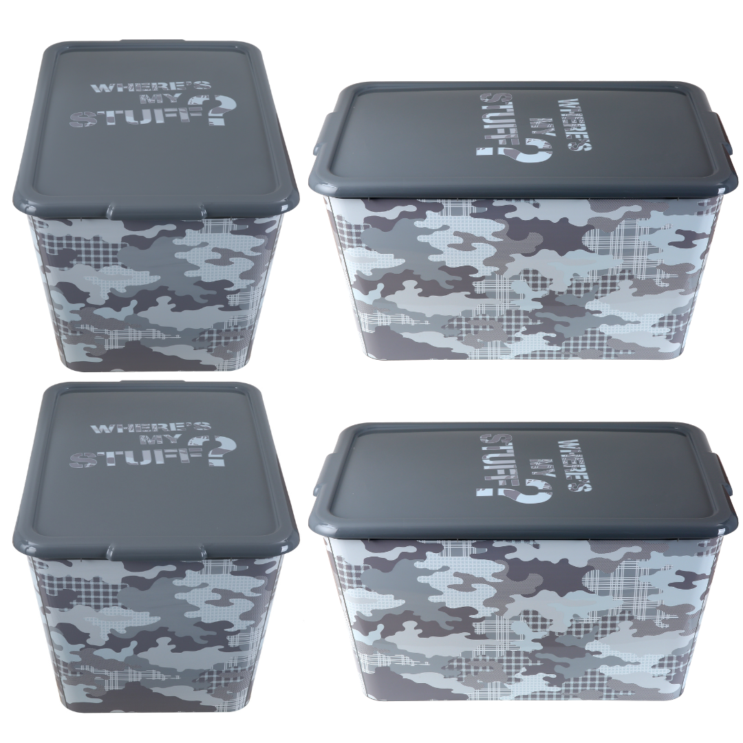SimplyKleen 14.5-gal. Themed Storage Container Bins with Lids (Pack of 4)