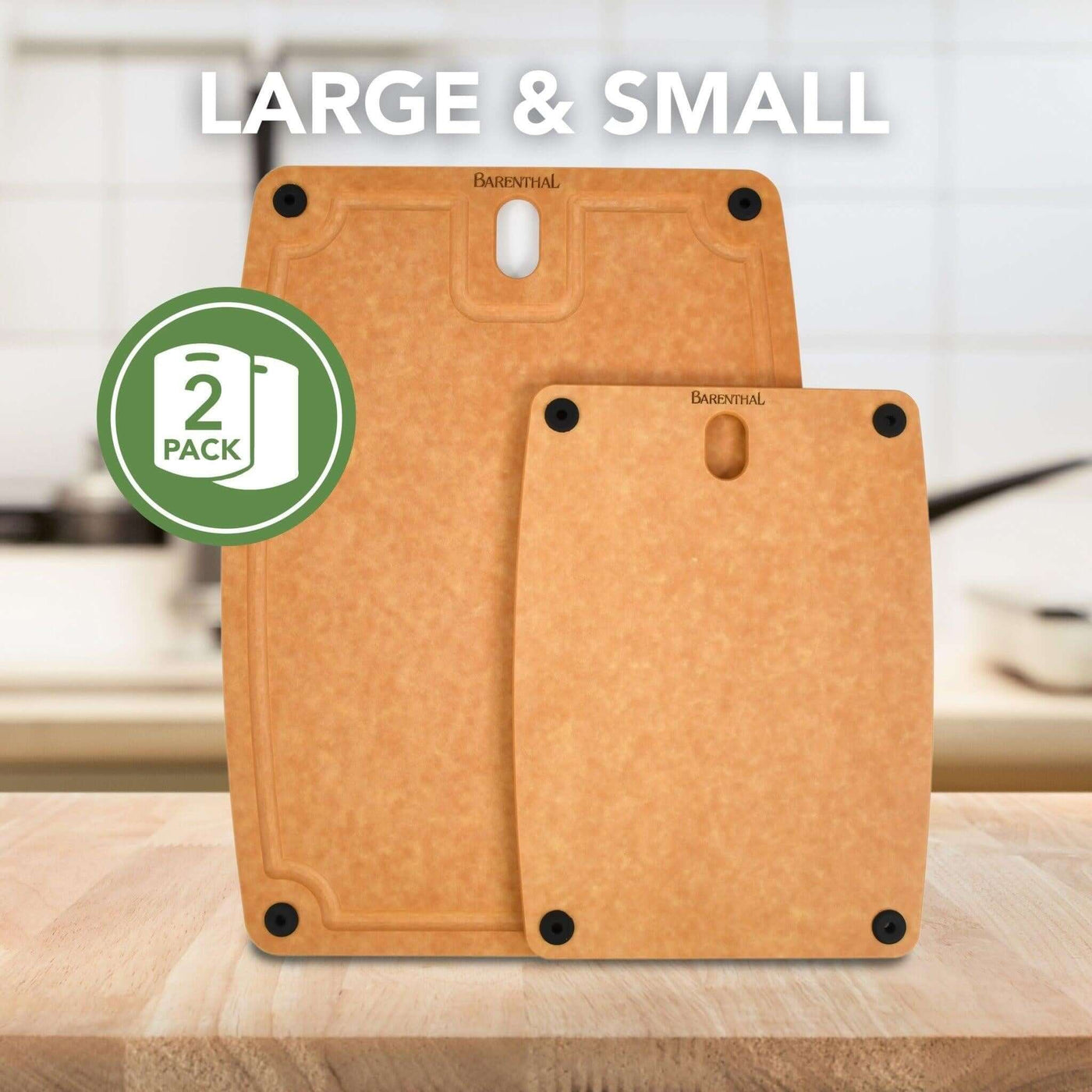 Barenthal 2-pc. Eco-Friendly Composite Reversible Cutting Board Set with Handles