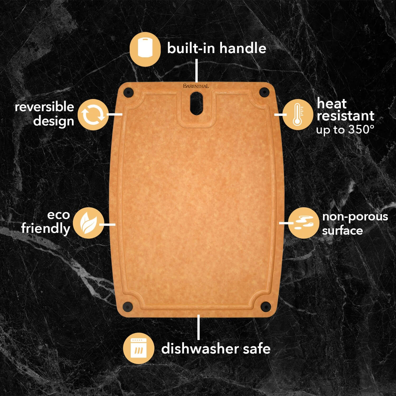 Barenthal 2-pc. Eco-Friendly Composite Reversible Cutting Board Set with Handles