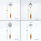 Barenthal 4-piece 304 Stainless Steel Kitchen Utensils Set, kitchenware tool set with natural wood handles
