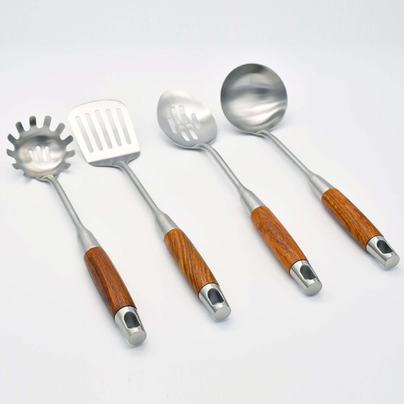 Barenthal 4-piece 304 Stainless Steel Kitchen Utensils Set, kitchenware tool set with natural wood handles