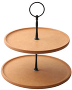 Wood Fiber 2 Tier Stand, Cupcake Dessert Stand, Tiered Serving Tray for Dessert Table