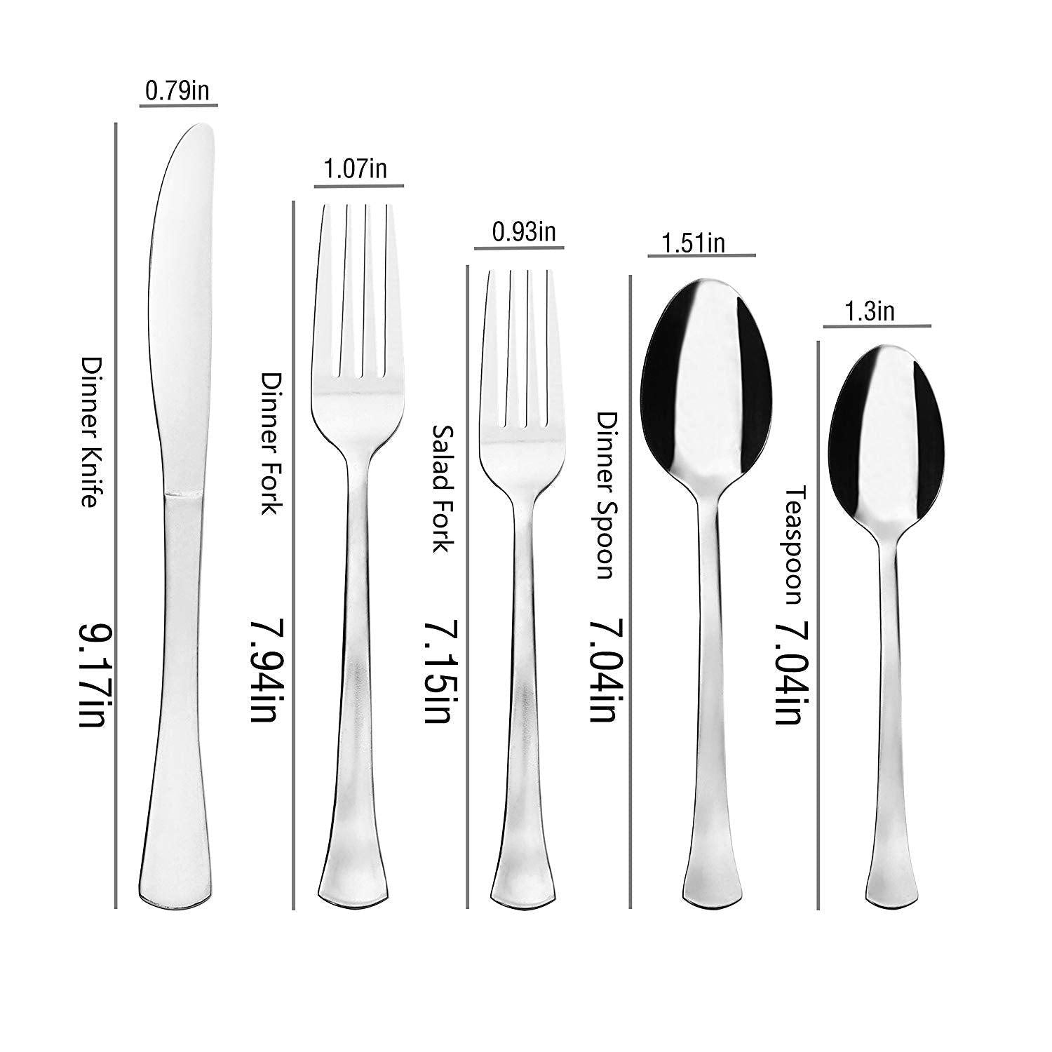 Lorena 20-Piece Stainless Steel Silverware Flatware Cutlery Set, Service for 4, Abra