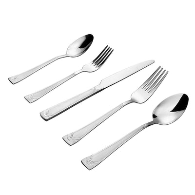 Lorena 20-Piece Stainless Steel Silverware Flatware Cutlery Set, Service for 4, Crim