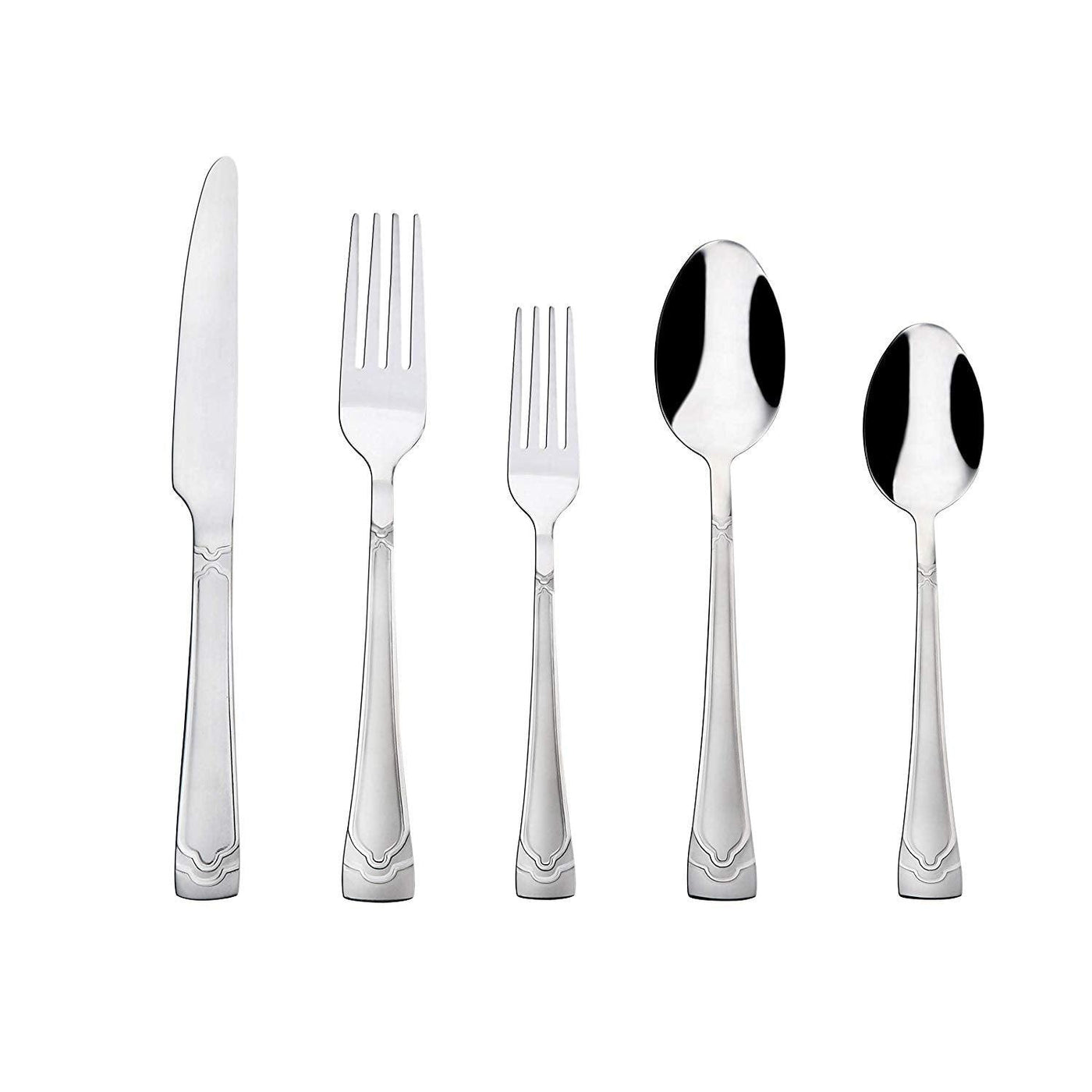 Lorena 20-Piece Stainless Steel Silverware Flatware Cutlery Set, Service for 4, Crim
