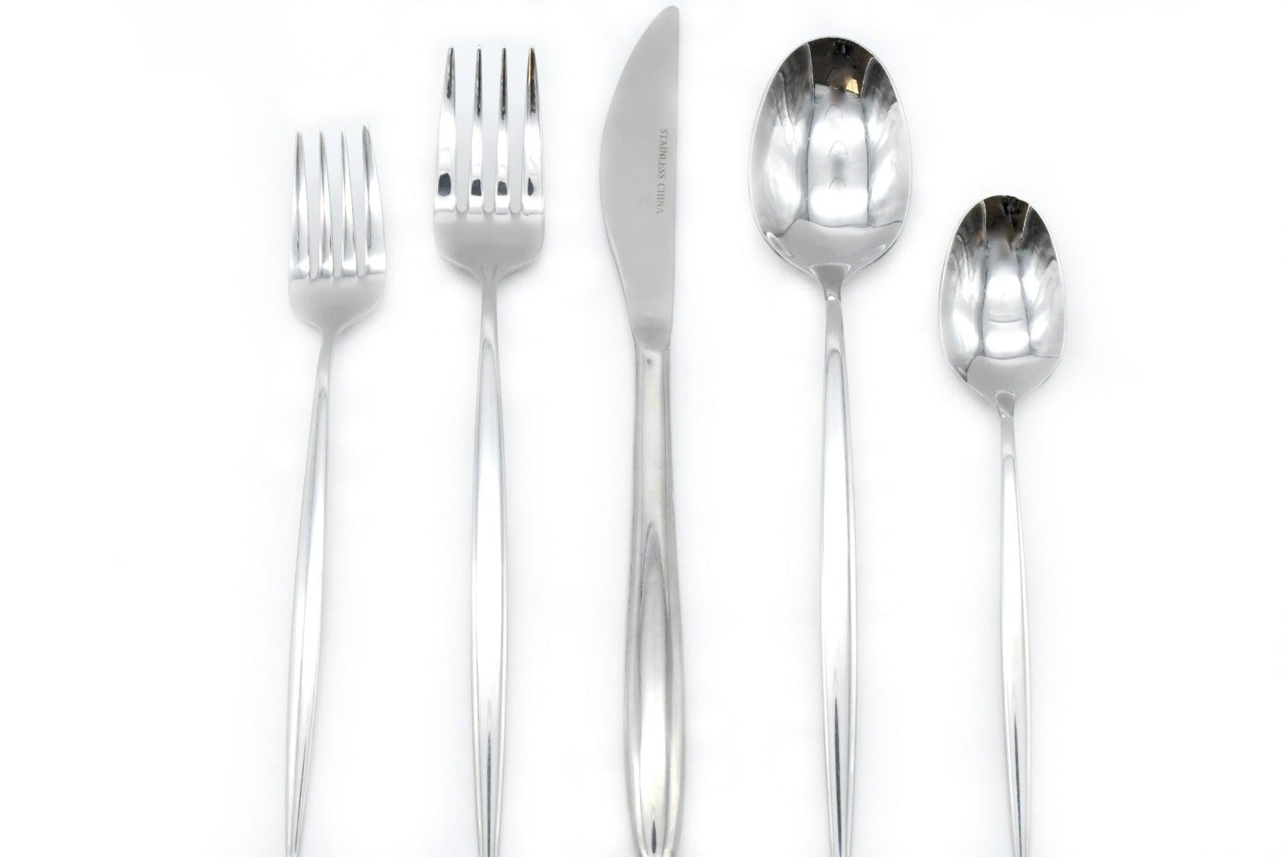 Lorena 20-Piece Stainless Steel Silverware Flatware Cutlery Set, Service for 4, Eclipse