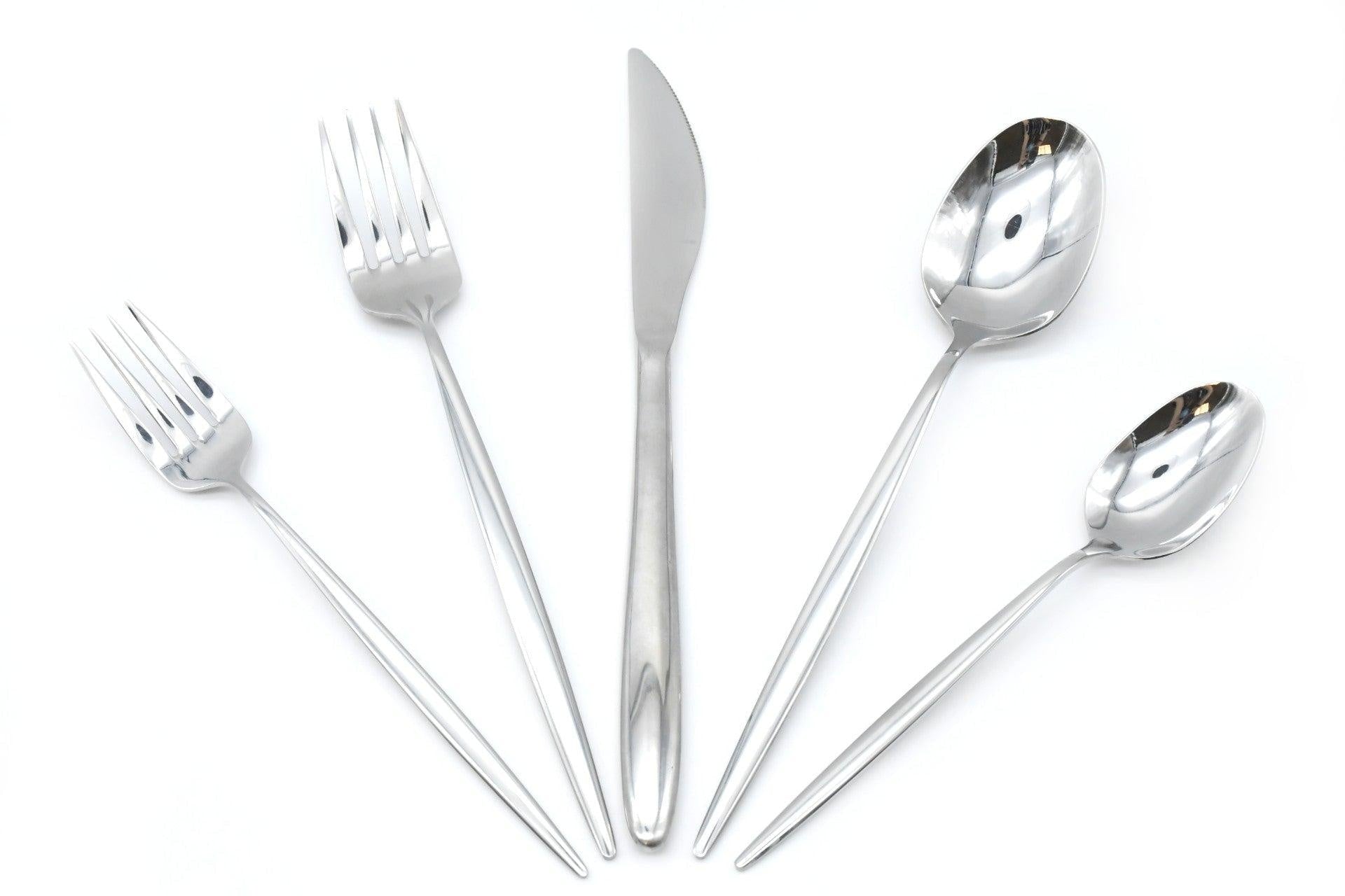 Lorena 20-Piece Stainless Steel Silverware Flatware Cutlery Set, Service for 4, Eclipse