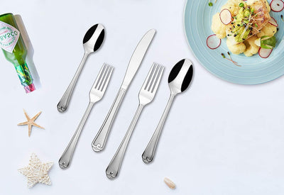 Lorena 20-Piece Stainless Steel Silverware Flatware Cutlery Set, Service for 4, Novom
