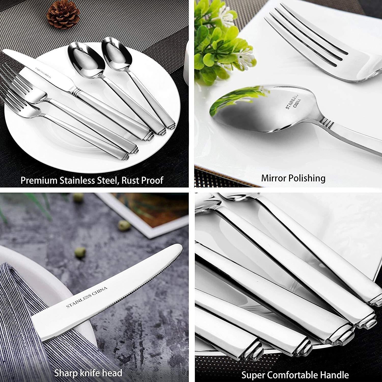 Lorena 20-piece Stainless Steel Silverware Set , Service for 4, FLUGH