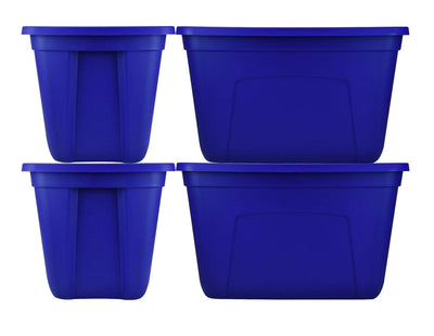 SimplyKleen 4-pack Storage Tote with Lids, 18-Gallon (72-Quart) Stackable Bins