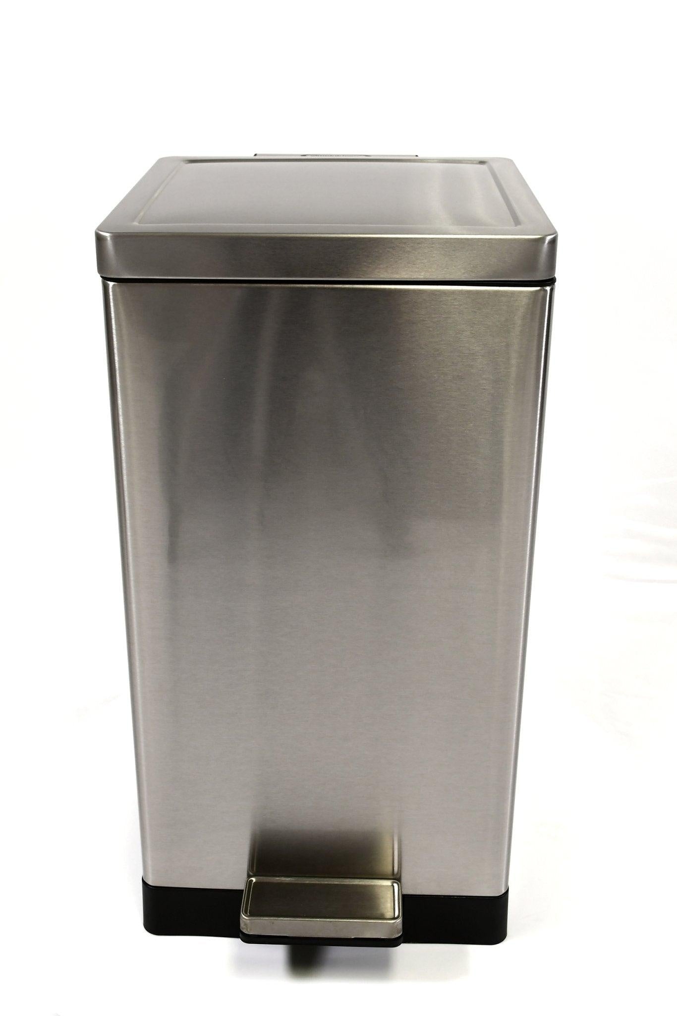 SimplyKleen Kleen-Fit 7.9-Gallon Square Stainless Steel Trash Can with Lid