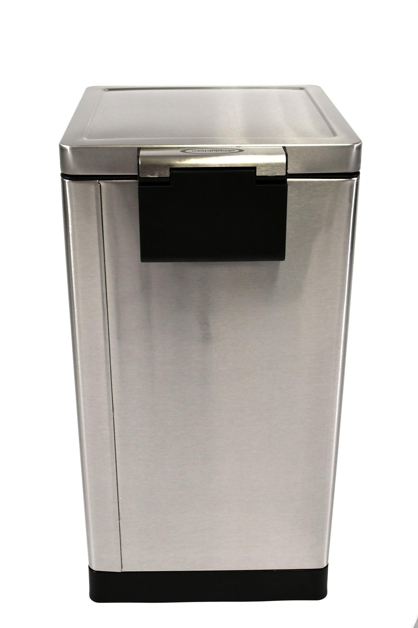 SimplyKleen Kleen-Fit 7.9-Gallon Square Stainless Steel Trash Can with Lid