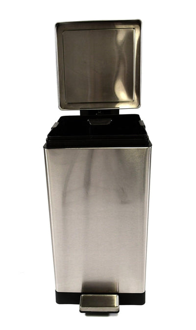 SimplyKleen Kleen-Fit 7.9-Gallon Square Stainless Steel Trash Can with Lid