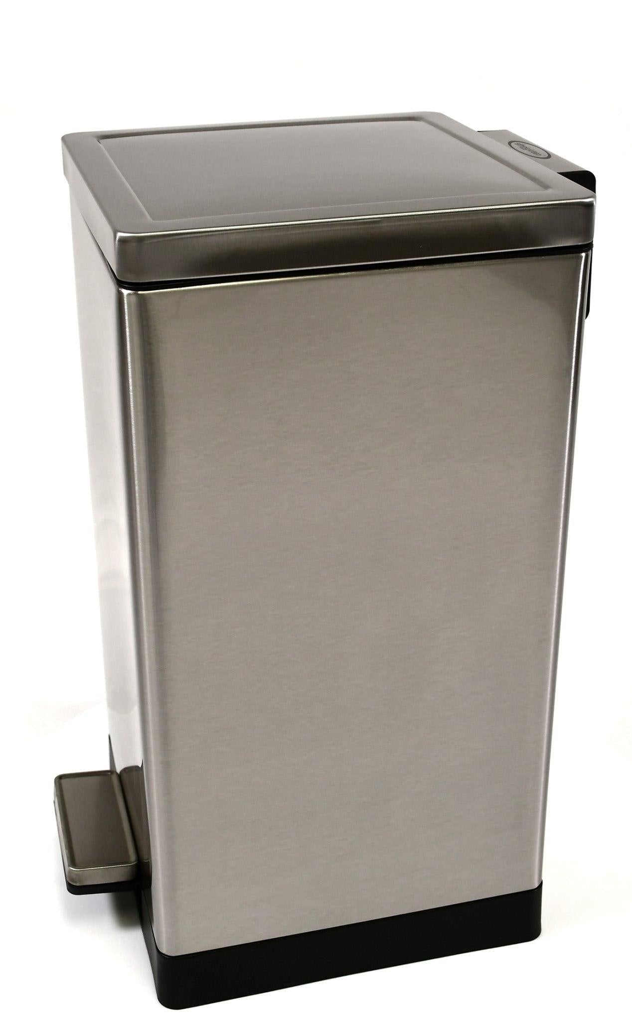 SimplyKleen Kleen-Fit 7.9-Gallon Square Stainless Steel Trash Can with Lid