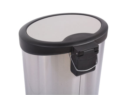 SimplyKleen Perfecta Oval Stainless Steel Trash Can with Lid