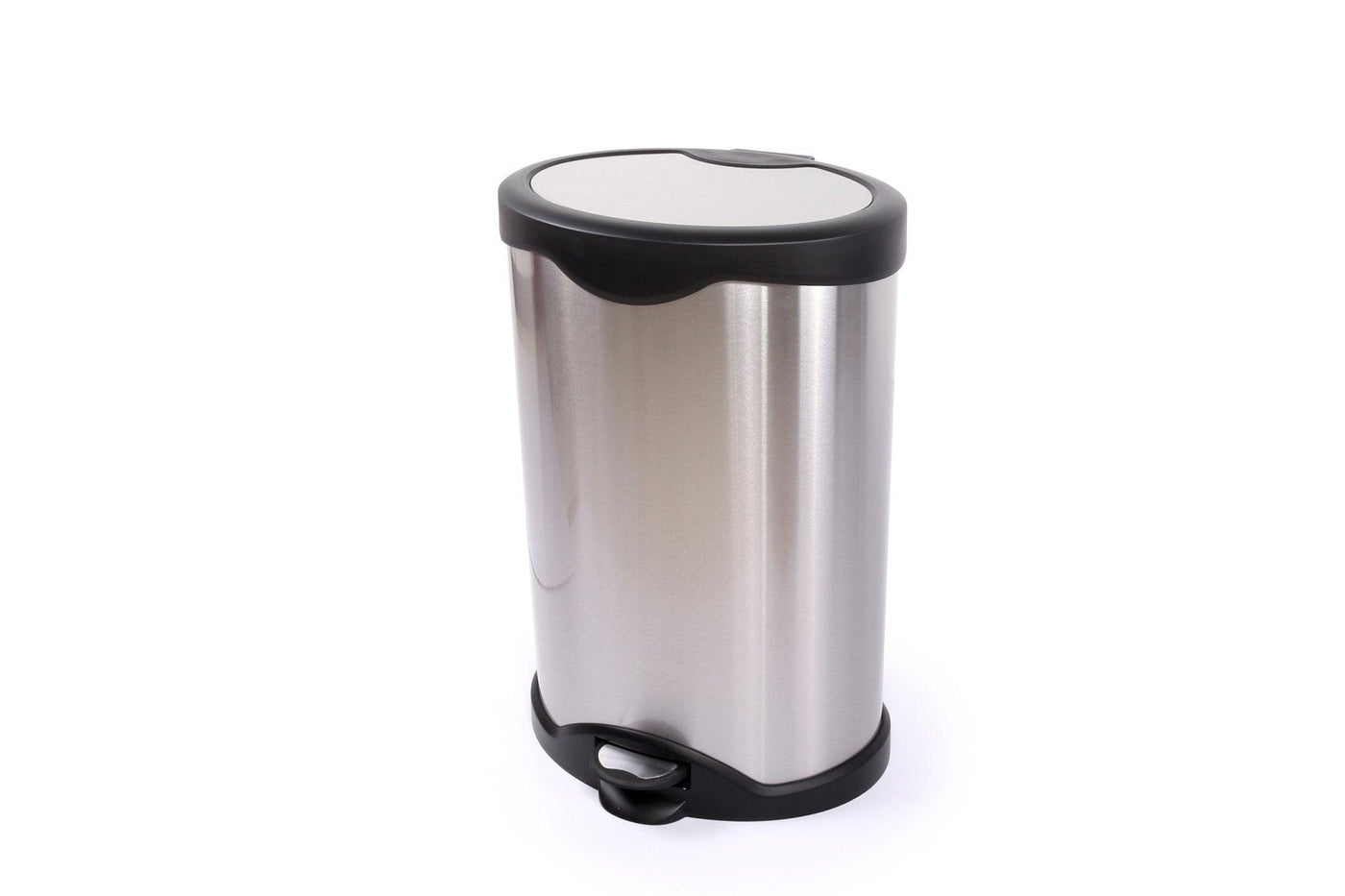SimplyKleen Perfecta Oval Stainless Steel Trash Can with Lid