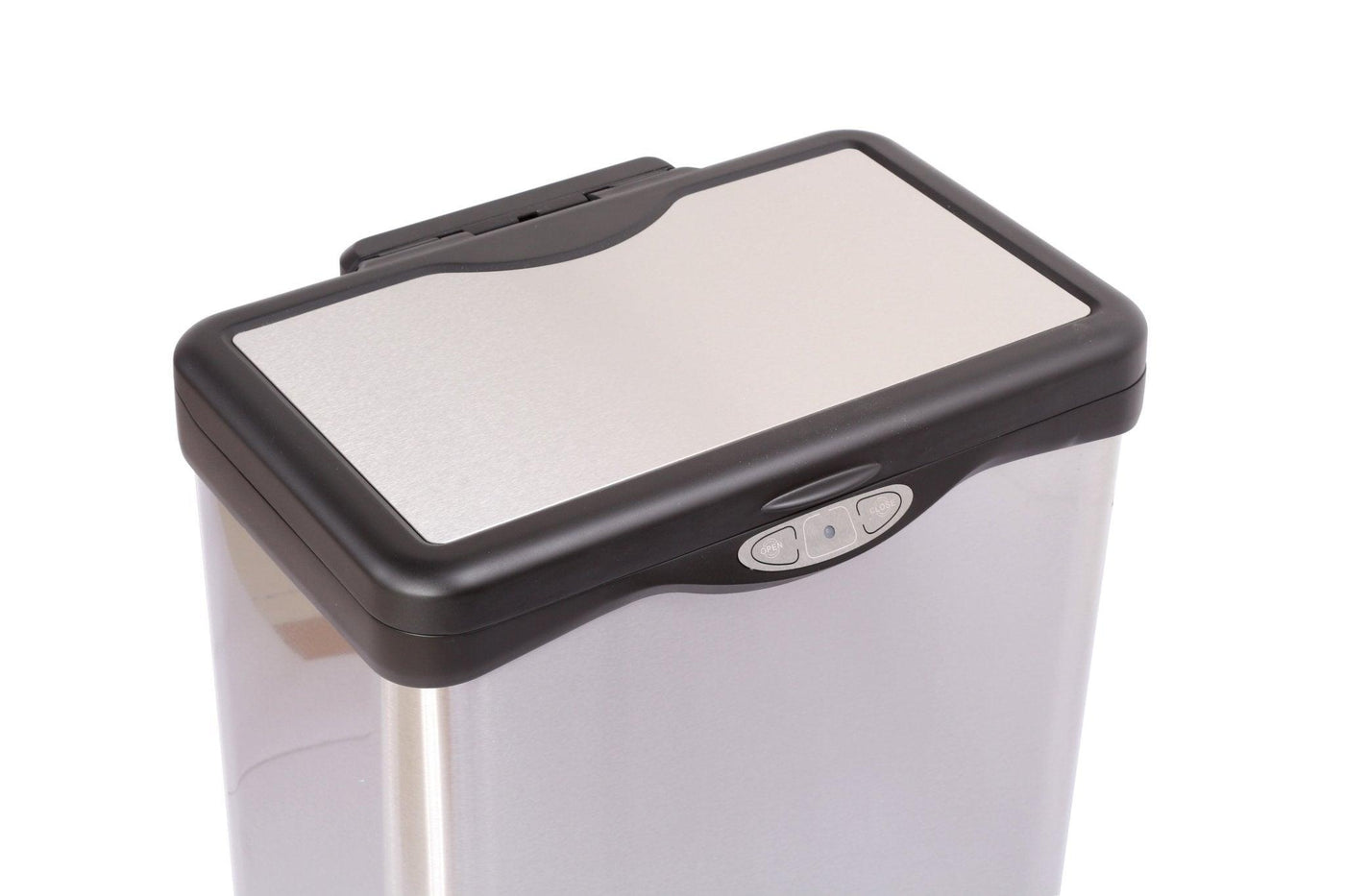 SimplyKleen SensaPed Touch Sensor 10.5-Gallon Rectangular Stainless Steel Trash Can with Lid